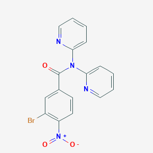 molecular formula C17H11BrN4O3 B3442819 3-bromo-4-nitro-N,N-di-2-pyridinylbenzamide 