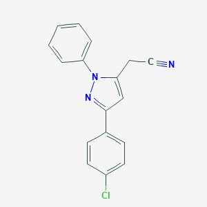 molecular formula C17H12ClN3 B344282 [3-(4-chlorophenyl)-1-phenyl-1H-pyrazol-5-yl]acetonitrile 