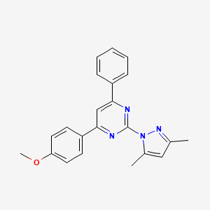 molecular formula C22H20N4O B3442827 2-(3,5-dimethyl-1H-pyrazol-1-yl)-4-(4-methoxyphenyl)-6-phenylpyrimidine 