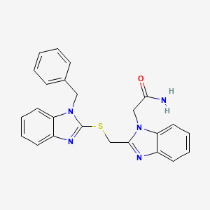 molecular formula C24H21N5OS B3442829 2-(2-{[(1-benzyl-1H-benzimidazol-2-yl)thio]methyl}-1H-benzimidazol-1-yl)acetamide 