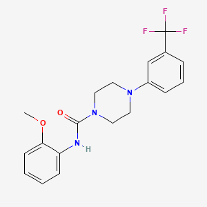 molecular formula C19H20F3N3O2 B3442839 N-(2-methoxyphenyl)-4-[3-(trifluoromethyl)phenyl]-1-piperazinecarboxamide 