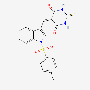 molecular formula C20H15N3O4S2 B3442844 5-({1-[(4-methylphenyl)sulfonyl]-1H-indol-3-yl}methylene)-2-thioxodihydro-4,6(1H,5H)-pyrimidinedione 