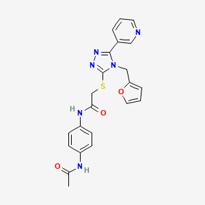 molecular formula C22H20N6O3S B3442866 N-[4-(acetylamino)phenyl]-2-{[4-(2-furylmethyl)-5-(3-pyridinyl)-4H-1,2,4-triazol-3-yl]thio}acetamide 