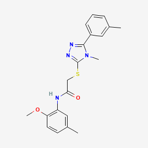 molecular formula C20H22N4O2S B3442872 N-(2-methoxy-5-methylphenyl)-2-{[4-methyl-5-(3-methylphenyl)-4H-1,2,4-triazol-3-yl]thio}acetamide 