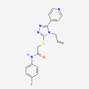 molecular formula C18H16FN5OS B3442888 2-{[4-allyl-5-(4-pyridinyl)-4H-1,2,4-triazol-3-yl]thio}-N-(4-fluorophenyl)acetamide 