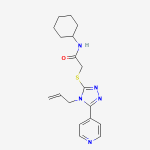 molecular formula C18H23N5OS B3442897 2-{[4-allyl-5-(4-pyridinyl)-4H-1,2,4-triazol-3-yl]thio}-N-cyclohexylacetamide 