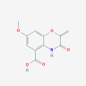 molecular formula C11H9NO5 B034429 3,4-二氢-7-甲氧基-2-亚甲基-3-氧代-2H-1,4-苯并恶嗪-5-羧酸 CAS No. 105897-30-1