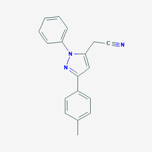 molecular formula C18H15N3 B344290 [2-Phenyl-5-(p-tolyl)-2H-pyrazol-3-yl]acetonitrile 
