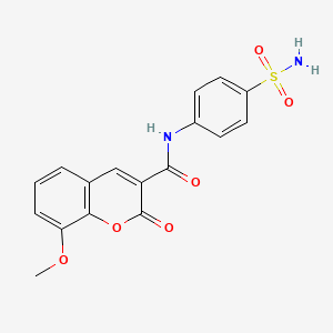 molecular formula C17H14N2O6S B3442901 N-[4-(aminosulfonyl)phenyl]-8-methoxy-2-oxo-2H-chromene-3-carboxamide 