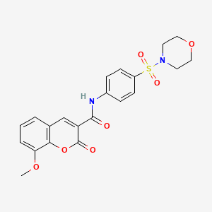 molecular formula C21H20N2O7S B3442908 8-methoxy-N-[4-(morpholin-4-ylsulfonyl)phenyl]-2-oxo-2H-chromene-3-carboxamide 