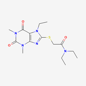 N,N-diethyl-2-[(7-ethyl-1,3-dimethyl-2,6-dioxo-2,3,6,7-tetrahydro-1H-purin-8-yl)thio]acetamide