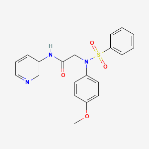 molecular formula C20H19N3O4S B3442934 N~2~-(4-methoxyphenyl)-N~2~-(phenylsulfonyl)-N~1~-3-pyridinylglycinamide 