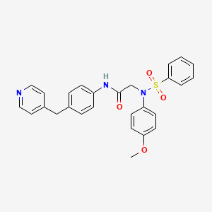 molecular formula C27H25N3O4S B3442935 N~2~-(4-methoxyphenyl)-N~2~-(phenylsulfonyl)-N~1~-[4-(4-pyridinylmethyl)phenyl]glycinamide 