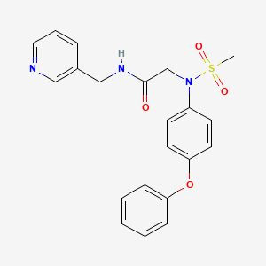 molecular formula C21H21N3O4S B3442936 N~2~-(methylsulfonyl)-N~2~-(4-phenoxyphenyl)-N~1~-(3-pyridinylmethyl)glycinamide 