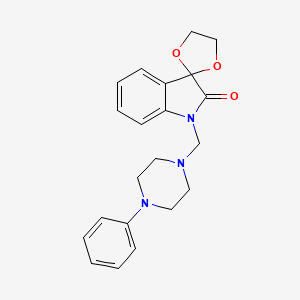 molecular formula C21H23N3O3 B3442947 1'-[(4-phenyl-1-piperazinyl)methyl]spiro[1,3-dioxolane-2,3'-indol]-2'(1'H)-one 