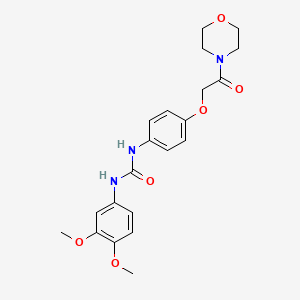molecular formula C21H25N3O6 B3442964 N-(3,4-dimethoxyphenyl)-N'-{4-[2-(4-morpholinyl)-2-oxoethoxy]phenyl}urea 