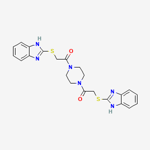 molecular formula C22H22N6O2S2 B3442971 2,2'-{1,4-piperazinediylbis[(2-oxo-2,1-ethanediyl)thio]}bis-1H-benzimidazole CAS No. 345987-82-8