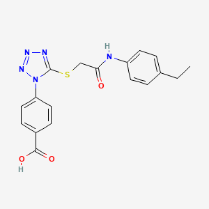 molecular formula C18H17N5O3S B3442972 4-[5-({2-[(4-ethylphenyl)amino]-2-oxoethyl}thio)-1H-tetrazol-1-yl]benzoic acid 