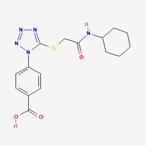 molecular formula C16H19N5O3S B3442978 4-(5-{[2-(cyclohexylamino)-2-oxoethyl]thio}-1H-tetrazol-1-yl)benzoic acid 