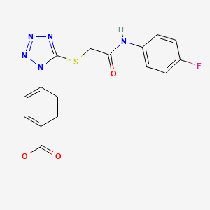 molecular formula C17H14FN5O3S B3442980 methyl 4-[5-({2-[(4-fluorophenyl)amino]-2-oxoethyl}thio)-1H-tetrazol-1-yl]benzoate 