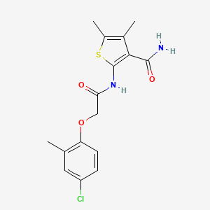 2-{[(4-chloro-2-methylphenoxy)acetyl]amino}-4,5-dimethyl-3-thiophenecarboxamide