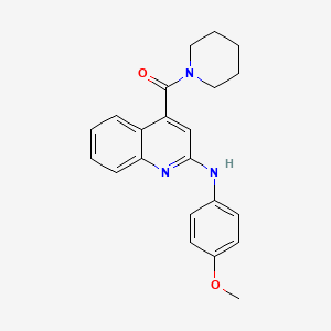 molecular formula C22H23N3O2 B3443018 N-(4-methoxyphenyl)-4-(1-piperidinylcarbonyl)-2-quinolinamine 