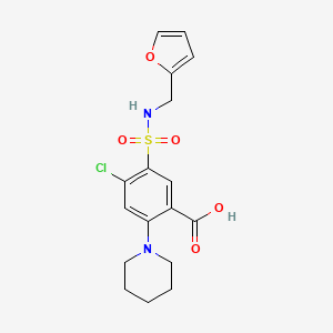 molecular formula C17H19ClN2O5S B3443021 4-chloro-5-{[(2-furylmethyl)amino]sulfonyl}-2-(1-piperidinyl)benzoic acid 