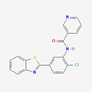 molecular formula C19H12ClN3OS B3443029 N-[5-(1,3-benzothiazol-2-yl)-2-chlorophenyl]nicotinamide 