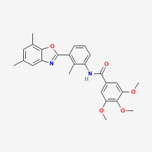 molecular formula C26H26N2O5 B3443037 N-[3-(5,7-dimethyl-1,3-benzoxazol-2-yl)-2-methylphenyl]-3,4,5-trimethoxybenzamide 