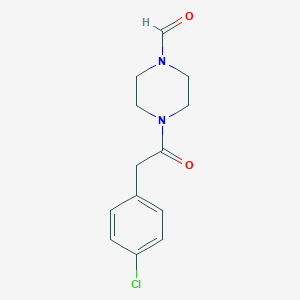 molecular formula C13H15ClN2O2 B3443039 4-[(4-chlorophenyl)acetyl]-1-piperazinecarbaldehyde 