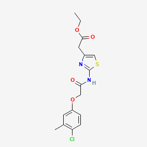 molecular formula C16H17ClN2O4S B3443046 ethyl (2-{[(4-chloro-3-methylphenoxy)acetyl]amino}-1,3-thiazol-4-yl)acetate 