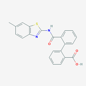molecular formula C22H16N2O3S B344307 2'-{[(6-Methyl-1,3-benzothiazol-2-yl)amino]carbonyl}[1,1'-biphenyl]-2-carboxylic acid 