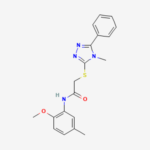 molecular formula C19H20N4O2S B3443070 N-(2-methoxy-5-methylphenyl)-2-[(4-methyl-5-phenyl-4H-1,2,4-triazol-3-yl)thio]acetamide 