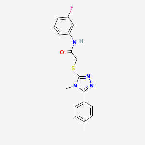 molecular formula C18H17FN4OS B3443088 N-(3-fluorophenyl)-2-{[4-methyl-5-(4-methylphenyl)-4H-1,2,4-triazol-3-yl]thio}acetamide 