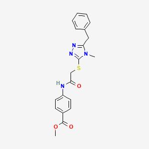 molecular formula C20H20N4O3S B3443096 methyl 4-({[(5-benzyl-4-methyl-4H-1,2,4-triazol-3-yl)thio]acetyl}amino)benzoate 