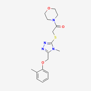 molecular formula C17H22N4O3S B3443100 4-[({4-methyl-5-[(2-methylphenoxy)methyl]-4H-1,2,4-triazol-3-yl}thio)acetyl]morpholine 