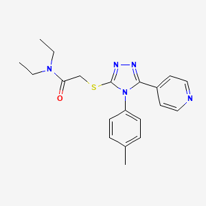 N,N-diethyl-2-{[4-(4-methylphenyl)-5-(4-pyridinyl)-4H-1,2,4-triazol-3-yl]thio}acetamide