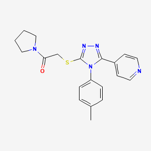 molecular formula C20H21N5OS B3443112 4-(4-(4-methylphenyl)-5-{[2-oxo-2-(1-pyrrolidinyl)ethyl]thio}-4H-1,2,4-triazol-3-yl)pyridine 