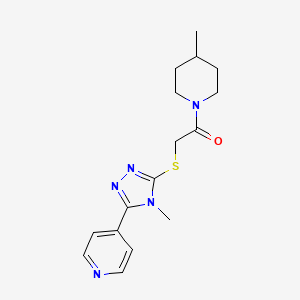 molecular formula C16H21N5OS B3443116 4-(4-methyl-5-{[2-(4-methyl-1-piperidinyl)-2-oxoethyl]thio}-4H-1,2,4-triazol-3-yl)pyridine 