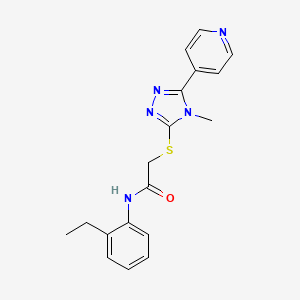 molecular formula C18H19N5OS B3443123 N-(2-ethylphenyl)-2-{[4-methyl-5-(4-pyridinyl)-4H-1,2,4-triazol-3-yl]thio}acetamide 