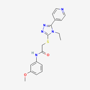 molecular formula C18H19N5O2S B3443126 2-{[4-ethyl-5-(4-pyridinyl)-4H-1,2,4-triazol-3-yl]thio}-N-(3-methoxyphenyl)acetamide CAS No. 575467-06-0