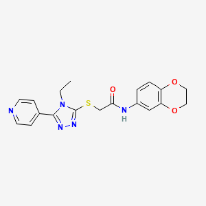 molecular formula C19H19N5O3S B3443132 N-(2,3-dihydro-1,4-benzodioxin-6-yl)-2-{[4-ethyl-5-(4-pyridinyl)-4H-1,2,4-triazol-3-yl]thio}acetamide CAS No. 557063-71-5