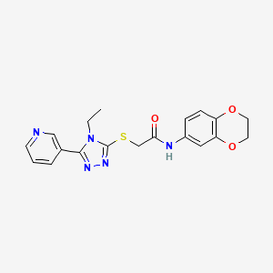 molecular formula C19H19N5O3S B3443145 N-(2,3-dihydro-1,4-benzodioxin-6-yl)-2-{[4-ethyl-5-(3-pyridinyl)-4H-1,2,4-triazol-3-yl]thio}acetamide CAS No. 557065-71-1