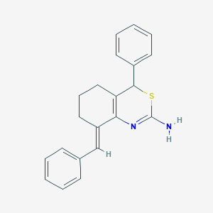 molecular formula C21H20N2S B344315 8-benzylidene-4-phenyl-5,6,7,8-tetrahydro-4H-3,1-benzothiazin-2-amine 