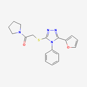molecular formula C18H18N4O2S B3443164 3-(2-furyl)-5-{[2-oxo-2-(1-pyrrolidinyl)ethyl]thio}-4-phenyl-4H-1,2,4-triazole 