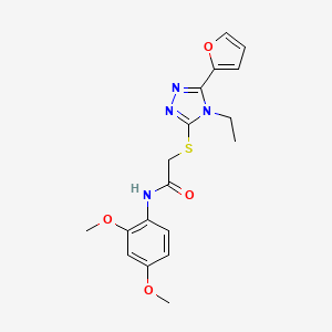 molecular formula C18H20N4O4S B3443176 N-(2,4-dimethoxyphenyl)-2-{[4-ethyl-5-(2-furyl)-4H-1,2,4-triazol-3-yl]thio}acetamide CAS No. 557069-69-9