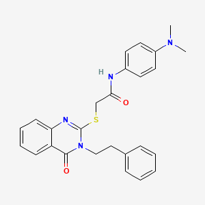 molecular formula C26H26N4O2S B3443191 N-[4-(dimethylamino)phenyl]-2-{[4-oxo-3-(2-phenylethyl)-3,4-dihydro-2-quinazolinyl]thio}acetamide 