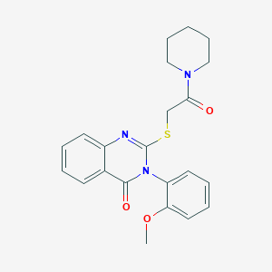 molecular formula C22H23N3O3S B3443207 3-(2-methoxyphenyl)-2-{[2-oxo-2-(1-piperidinyl)ethyl]thio}-4(3H)-quinazolinone 
