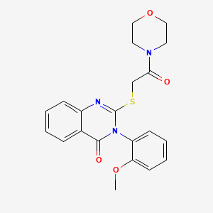 molecular formula C21H21N3O4S B3443211 3-(2-methoxyphenyl)-2-{[2-(4-morpholinyl)-2-oxoethyl]thio}-4(3H)-quinazolinone 