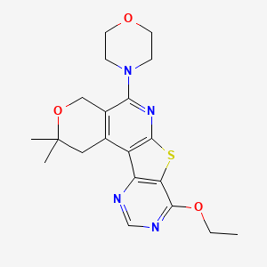 molecular formula C20H24N4O3S B3443221 8-ethoxy-2,2-dimethyl-5-(4-morpholinyl)-1,4-dihydro-2H-pyrano[4'',3'':4',5']pyrido[3',2':4,5]thieno[3,2-d]pyrimidine 